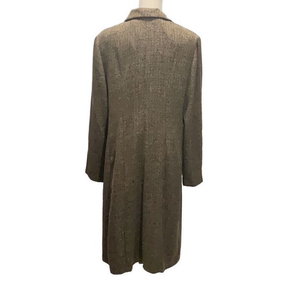 Danny & Nicole Brown Tweed Overcoat Collared Three Button Shoulder Pads Size 16 - Picture 3 of 6